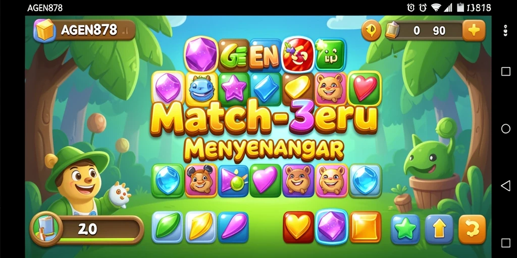 Tampilan gameplay seru AGEN878 dengan kombinasi warna-warna cerah.