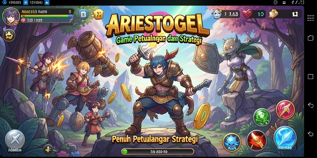 Gameplay menarik di ARIESTOGEL dengan aksi karakter Anime.