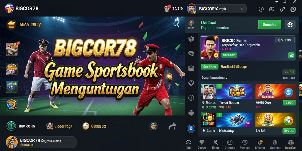 Tampilan permainan Sportsbook yang dinamis dan menarik di BIGCOR78.