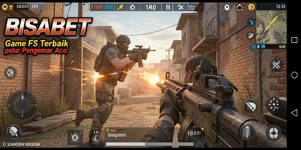 Menampilkan gameplay mendebarkan dari BISABET dalam mode FPS.