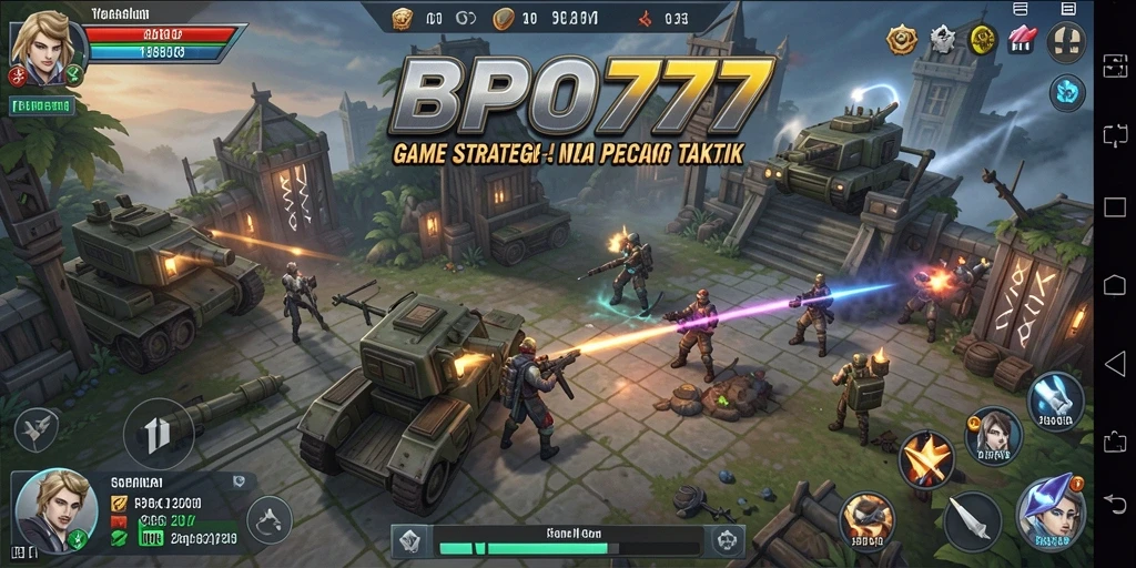 Skrinsut gameplay BPO777 menampilkan pertempuran taktis yang seru.
