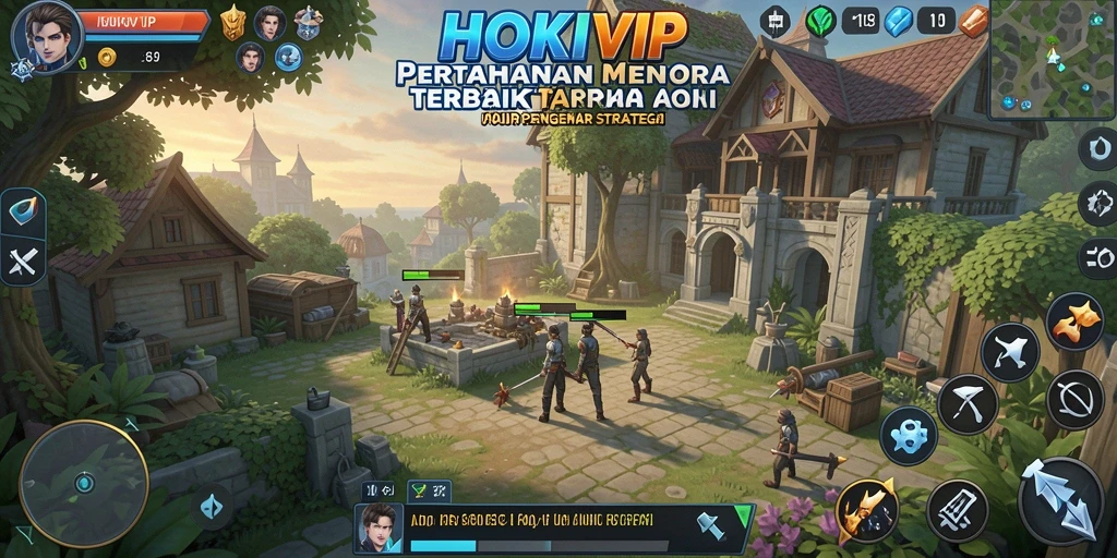 Screenshot HOKIVIP menampilkan aksi seru dalam gameplay Tower Defense.