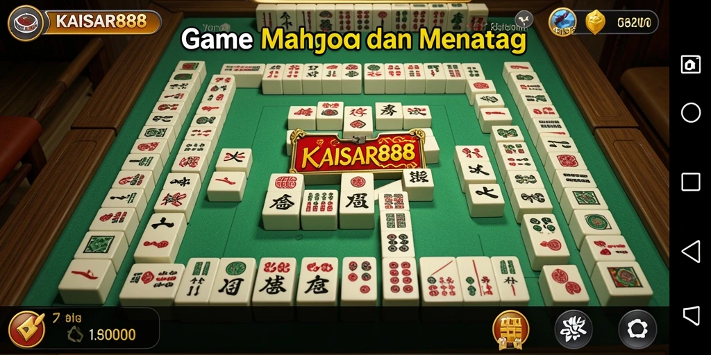 Screenshot gameplay KAISAR888 menampilkan suasana Mahjong yang menegangkan.