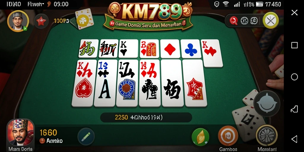 Tampilan gameplay seru dalam game Domino KM789.
