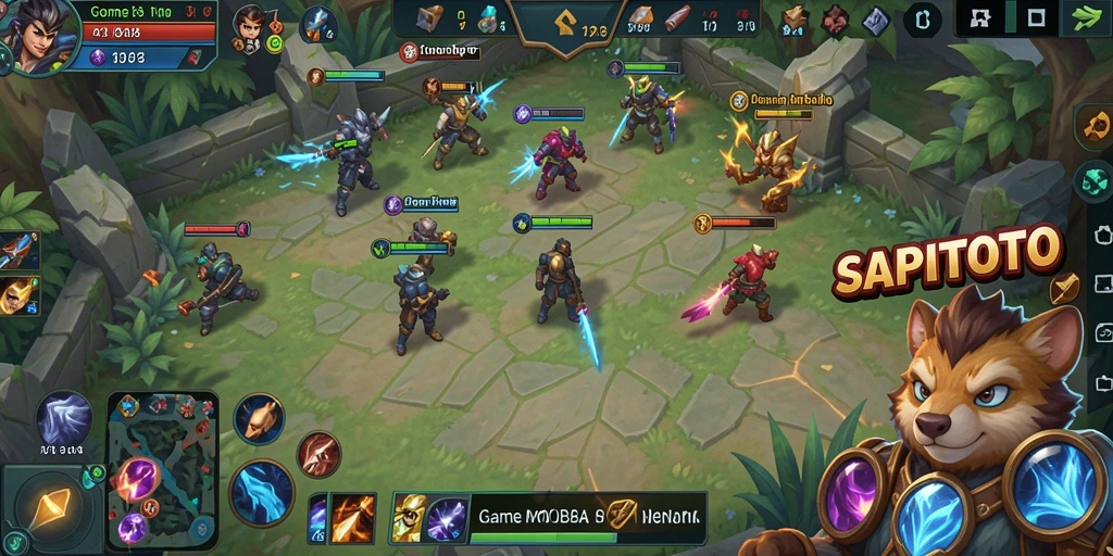 Tampilan aksi gameplay seru di SAPITOTO dengan karakter unik.