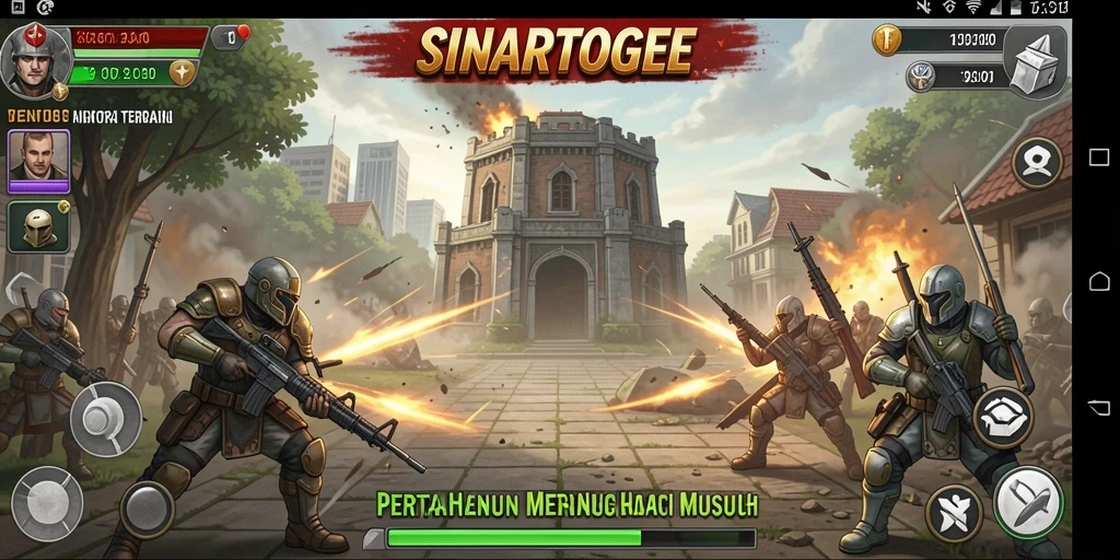 Tampilan gameplay SINARTOGEL dalam pertahanan menara yang intens.