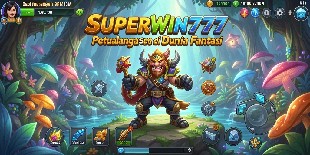 Tangkapan layar utama dari SUPERWIN777 menampilkan aksi seru dalam gameplay petualangan.